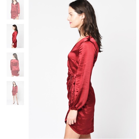 🆕 NWT 🆕 Red Satin Cocktail Dress ❤️Cupcakes and Cashmere “Brooklyn SatinDress” - Picture 3 of 15